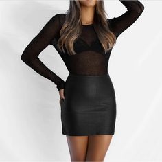 New The Go To Mini Leather Skirt From All Things Golden. Size Xs, Black In Color. A Good Leather Skirt Never Dies. A Classic Shape With A Perforated Edge, This Year Round Staple Can Be Taken From Day To Night With Ease. Perfect To Pair With Your A.T.G Basics And A.T.G Knits. Details: 100% Leather | Lining: 100% Polyester. High-Rise Fit Sits Just Over Belly Button. All Things Golden Custom Exposed Gold Zip At Back. Black Mini Pencil Skirt For Party, Elegant Club Mini Pencil Skirt, Elegant Mini Pencil Skirt For Club, Sleek Mini Pencil Skirt For Party, Chic Mini Length Pencil Skirt For Club, Chic Black Sheer Skirt, Elegant Lined Mini Skirt For Club, Elegant Mini Skirt For Club, High Waist Black Mini Skirt For Evening