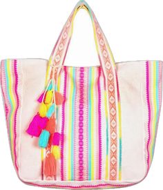 Tutti Frutti Tote - Splash Swim Goggles Pink Cotton Summer Beach Bag, Pink Summer Cotton Beach Bag, Pink Canvas Beach Bag For Summer, Summer Pink Canvas Beach Bag, Summer Pink Cotton Beach Bag, Summer Cotton Beach Bag For Shopping, Pink Canvas Beach Bag, Bohemian Multicolor Canvas Bag, Casual Multicolor Canvas Bag For Summer