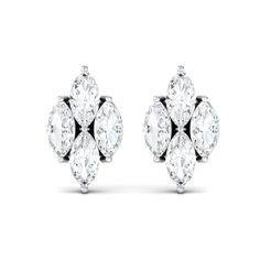 Product Details Achieve a chic and sophisticated look with our stunning Diamond Cluster Stud Earrings. This pair showcases four marquise-cut diamonds elegantly set together in a cluster formation. Perfect for Aries or April-born women, these earrings add a touch of elegance to any outfit. Rest assured. Product Information SKU SHP-EARRINGS032230466 Weight 0.80 gm (Approximate) DIAMOND INFORMATION No.of Stones 8 Pieces Total Weight 0.80 Carat (Approximate) Dimension(approx) Marquise-2X4 mm-8 Pcs C April Born, Marquise Earrings, Diamond Stud Earring, Marquise Cut Diamond, Marquise Diamond, Diamond Stud, Marquise Cut, Diamond Cluster, Quality Diamonds