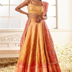 Fits Like Size 6-8, Size Guide From Lashkaara Website, Size Small Brand New, Only Worn To Try On, Never Worn To An Event Yellow Art Silk Dress For Reception, Yellow Silk Wedding Sets, Yellow Silk Sets For Navratri, Elegant Yellow Choli With Traditional Drape, Yellow Dresses For Navratri Reception, Yellow Dress With Dupatta For Reception, Yellow Dresses For Reception And Navratri, Yellow Silk Sharara For Navratri, Yellow Traditional Wear With Cutdana For Reception