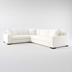 Ethan Hybrid Comfort 2-Piece Sectional with Right-Facing Sofa - Bantu Pearl American Signature Furniture, Value City Furniture, Living Room Sectional, City Furniture, Comfort Color, Classic Silhouette, Corner Sofa, Living Room Sofa, Clean Lines