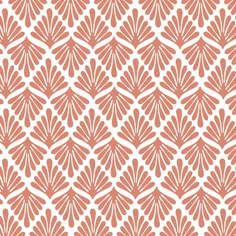 an orange and white geometric pattern with leaves on the bottom, in shades of red