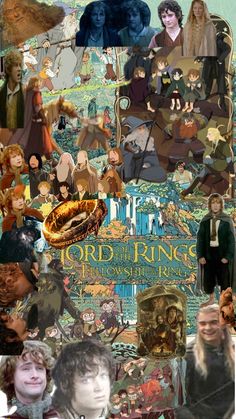 a collage of the characters from lord of the rings