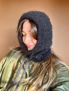 -Hand Knit Balaclava, Warm Cozy Balaclava With Tie, Handmade Soft Balaclava, Unisex Warm Hat, Colorful Balaclava, Snow Ski Mask  - Warm Winter Hat - Ready to Ship Balaclava - Completely Hand-knitted  - It is recommended to wash at 30 degrees or just hand wash with cold water. - After we ship your product, we give you a tag number. This number is updated within the first 24 hours. Then you can follow the updates by clicking on it. Welcome to Bhava's 🌻 Here you will find tops, skirts, shirts, dre Casual Solid Balaclava For Fall, Casual Balaclava For Fall, Casual Solid Color Balaclava For Fall, Warm Solid Balaclava For Cold Weather, Warm Solid Color Balaclava For Cold Weather, Black Balaclava For Cold Weather In Fall, Winter Knitted Black Bonnet, Black Knitted Winter Bonnet, Winter Black Knitted Bonnet