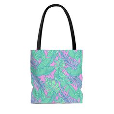 Nautical tote bag, palm tree fabric in green and pink. It's a carry all bag, beach tote bag, or travel bag. Use it for a work bag or school bag. Personalized bridesmaid gift or wedding gift. This versatile tote bag can be used to carry all your daily essentials. Lilly Sea Breeze All over print provides comfort with style at the beach or out in town. Made from reliable materials, lasting for seasons. 100% Polyester body. Extremely strong and durable synthetic fabric that retains its shape and dri Palm Tree Fabric, Tree Fabric, Vacation Bag, Everyday Handbag, Personalized Backpack, Beach Tote Bag, Summer Tote, Personalized Bridesmaid Gifts, Personalized Tote Bags