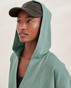 Extra comfort for staying put, extra style for going out. Our hooded surplice sweatshirt is fantastically soft in brushed-back, quick-dry French terry and has a rib-knit waistband to wear pulled down, straight on, or with blouson drape.  Exclusive. Fixed hood. Rib-knit detail at the cuffs and hem. Gathers at waist. Comfortable Sweatshirt With Adjustable Hood For Loungewear, Fall Season Hoodie Activewear For Loungewear, Solid Sweats With Adjustable Hood For Loungewear, Stretch Hoodie For Leisure In Fall, Everyday Hooded Athleisure Activewear, Hooded Athleisure Activewear For Everyday, Comfortable Outerwear With Ribbed Cuffs For Spring, Spring Sweatshirt With Adjustable Hood For Everyday, Cotton Athleisure Outerwear For Loungewear