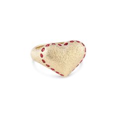 Alexa Puffy Heart Signet Ring with Gemstones or Diamonds Heart Signet Ring, Rainbow Sapphires, Signet Rings, Puffy Heart, Signet Ring, Cuff Bracelets, Ruby, Sapphire, Im Not Perfect