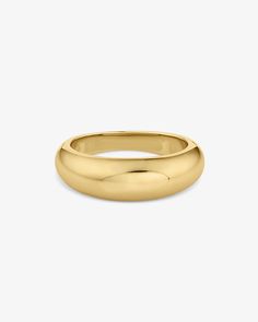 Made in 18K gold over brass Use our Ring Sizer to find your perfect fit Band thickness: 6.5 mm Stethoscope Charms, Pill Bottles, Brass Band, Healthcare Workers, Put A Ring On It, Domed Ring, Ring Sizer, Favorite Rings, Pure Gold