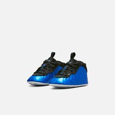 Style No. FN4870-400 Color: International Blue/Black/White The '90s are back! The Nike Posite One recreates one of our favorite basketball shoes: the Air Foamposite. With the Foamposite's signature "1Cent" heel logo, these sneakers capture the magic of the '90s. Plus, real and synthetic leather help make them durable enough for the crib and their first crawl. Infants' Nike Posite One Royal. Throwback Basketball Shoes With Cushioned Footbed, Cushioned Throwback Basketball Shoes, Throwback Sports Basketball Shoes With Rubber Sole, Throwback Round Toe Basketball Sneakers, Nike Throwback Basketball Shoes With Round Toe, Throwback High-top Basketball Sneakers With Round Toe, Throwback High-top Sneakers With Round Toe For Basketball, Throwback Round Toe Basketball Shoes, Throwback Round Toe High-top Sneakers For Basketball