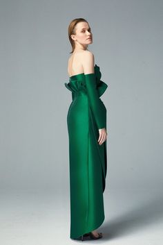 Description Dark green High-low, Long dress Fitted, Long Sleeves Open neckline Mikado, Beaded stones Dry Clean Made in Lebanon SKU ga-6287-ga-6288 Dark Green Evening Dress For Gala, Dark Green Gala Evening Dress, Green Evening Dress With Asymmetrical Neckline For Gala, Formal Green One-shoulder Dress, Green One-shoulder Gown For Gala, Green One-shoulder Evening Gown, Green Off-shoulder Formal Gown, Green Evening Gown With Asymmetrical Neckline, One Shoulder Green Evening Gown