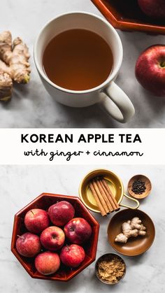 korean apple tea with ginger and cinnamon is an easy way to start the day off right now