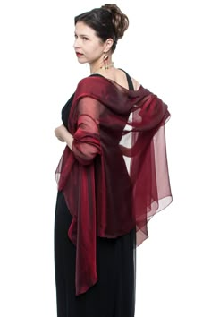 This shawl wrap has semi-sleeves, which designed to hold this wrap on your forearms, with chic and elegance. (Be noted it is not a cardigan jacket) Color: #0.204 Burgundy IMPORTANT! Product images/colors are for reference only. If you require an exact match, please order a swatches: - https://www.etsy.com/listing/183186969/swatches-of-iridescent-chiffon-one-of-35?ref=shop_home_active_5 - https://www.etsy.com/listing/110137147/silk-fabrics-swatches-set?ref=shop_home_active_2 Sizes: One size fits Shades Of Magenta, Shawl Outfit, Star Shawl, Alternative Design, Wedding Shawls, Evening Shawls, Chiffon Shawl, Elegant Scarves, Magenta Color