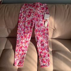 Nwt!! Orange, White, Pale Pink And Dark Pink Floral Design. 2 Media Pockets On The Sides. Length Is Approx 31 Inches And Inseam Is Approx 21 Inches. Pet And Smoke Free Home Pink Leggings With Elastic Waistband For Spring, Fitted Pink Pants For Loungewear, Spring Pink Leggings For Loungewear, Pink Fitted Pants For Loungewear, Stretch Floral Print Pants For Loungewear, Floral Print Leggings For Spring Loungewear, Full Length Pink Floral Print Bottoms, Fitted Floral Print Pink Bottoms, Pink Stretch Bottoms With Floral Print