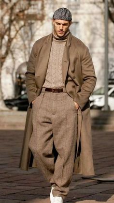 Casual Suit Style Men, Men’s Scandinavian Winter Fashion, Mens Coat Fashion, Formal Dresses For Men Colour Combo, English Outfit Men, Church Men Outfit, Monochromatic Mens Fashion, Bald Man Style Outfit, Men Fashion Trends 2024