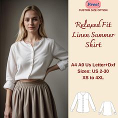 the relaxed fit linen summer shirt sewing pattern