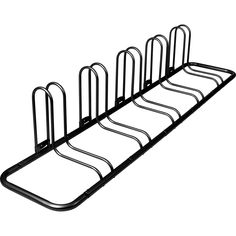 a black metal rack with five bars on it