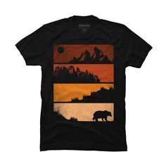 Channel your inner artist with the Deeply Wild Sunset premium ring spun cotton graphic Men's T Shirt created by jun_salazar216 for Design By Humans. It's time to add a pop of color, a splash of humor, and a whole lot of creativity to your day with apparel designed by one of our global artists. We're here to help you find that perfect you style! Size: medium. Color: black. Gender: male. Age Group: adult. Pattern: Bears. Black Crew Neck T-shirt With Custom Artwork, Black Graphic Tee With Custom Artwork, Artistic Black T-shirt With Screen Print, Carhartt Mens, Apparel Design, Black Media, Bears, Spun Cotton, Color Pop