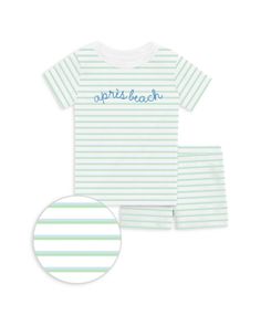 1212 Unisex Apres Beach Short Sleeve Pajama Set - Little Kid Casual Bedtime Sets For Spring, Casual Spring Bedtime Sets, Summer Stretch Sleepwear Sets For Bedtime, Summer Bedtime Stretch Sets, Summer Crew Neck Sleepwear For Sleepovers, Crew Neck Sleepwear For Summer Sleepover, Summer Cotton Sleepover Sets, Stretch Short Sleeve Beach Set, Cotton Summer Sets For Sleepover