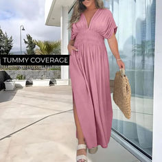 Elevate your wardrobe with the stunning Hailey Maxi Dress—where elegance meets comfort. Designed to flow effortlessly with every step, this dress features a flattering V-neck and a gathered waist that accentuates your natural silhouette. Perfect for any occasion, from a breezy day out to an evening event, the Hailey Maxi Dress offers a timeless appeal that never goes out of style. Ruched V-neck Sundress Maxi Dress, Feminine Ruched V-neck Maxi Dress, V-neck Maxi Dress With Gathered Waist For Daywear, Summer V-neck Ruched Dress, V-neck Dress With Smocked Back For Day Out, Summer Midi Dress With V-neck And Smocked Back, Feminine Ruched Maxi Dress For The Beach, V-neck Brunch Dresses With Smocked Back, Vacation Empire Waist Ruched Maxi Dress