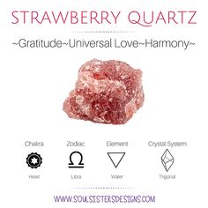 Big Strawberry, Quartz Healing Properties, Quartz Crystal Jewelry, Love And Healing, Healing Magic, Crystal Guide, Crystal Aesthetic