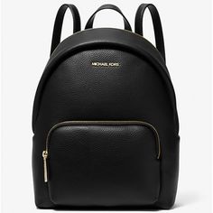 Erin Backpack Medium Size Pebbled Leather 12’wx12.25”Hx5”D Currently Unavailable Online Classic Black Leather Backpack For Errands, Black Backpack With Gold-tone Hardware, Classic Black Backpack With Gold-tone Hardware, Everyday Black Textured Leather Backpack, Elegant Michael Kors Leather Backpack, Classic Michael Kors Standard Backpack, Michael Kors Black Standard Backpack, Michael Kors Everyday Backpack With Gold-tone Hardware, Michael Kors Backpack With Gold-tone Hardware For Everyday Use