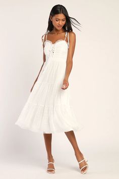 Cute Lace Midi Dresses | Shop Black or White Midi Dresses - Lulus Lace Trim Midi Dress For Brunch, Lace Sundress Midi Length, Lace Midi Sundress, Lace Midi Length Sundress, Lace Midi Maxi Dress For Brunch, Casual Lace Midi Dress, Vacation Lace Trim Midi Length Dress, Vacation Lace Dress With Lace Trim, Midi Length, Lace Midi Dress For Day Out