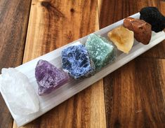 Seven Chakra Stone Set with Selenite Tile (Black Tourmaline, Carnelian, Citrine, Green Aventurine, Sodalite, Amethyst & Quartz) Selenite Stone, Seven Chakra, Chakra Healing Crystals, Crystal Healing Stones, 7 Chakra, Crystal Decor, Amethyst Quartz, Chakra Crystals