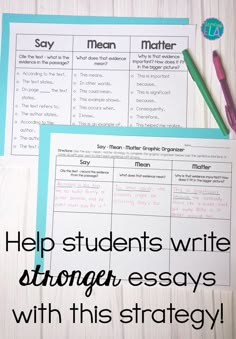 two notebooks with the text help students write stronger, easy ways with this strategy