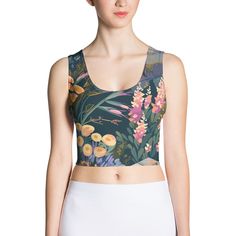 Look fabulous in an all-over printed, body-hugging crop top, now offering FREE SHIPPING to the US, Canada, EU, and UK! The artwork This artwork is an enchanting portrayal of Alpine flowers, set in a serene mountainous landscape. It captures a diverse array of wildflowers blooming amidst rocky terrains and dark, lush foliage. The painting features a rich palette of soft oranges, pinks, yellows, and purples, reflecting the delicate beauty and variety of flowers found in high-altitude regions. The Workspace Essentials, Alpine Flowers, French Collection, Alpine Meadow, Spring Collection, Laptop Sleeves, Crop Tops Women, 30 Day, Wild Flowers