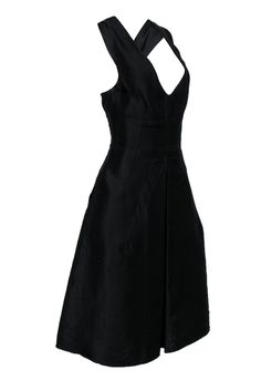 You'll be classically chic in this dress from Dolce & Gabbana! This fit and flare dress is simple yet chic, and perfect for any cocktail party or formal event. Pair with silver jewelry and a bright heel for a pop of color. Size S 70% Cotton, 30% Silk Exposed back zipper Unlined Fit and flare silhouette V-neckline Sleeveless Pockets on sides of skirt Racerback Pleat on skirt front Bust 32" Waist 28" Shoulder to hem 43" Formal Evening Dress With Pleated Bodice And A-line Silhouette, Chic A-line Sleeveless Cocktail Dress, Elegant Fit And Flare A-line Evening Dress, Classic Fitted Bodice A-line Midi Dress, Classic Midi Dress With Fitted Bodice And A-line Silhouette, Spring Formal A-line Midi Dress, A-line Midi Dress With Pleated Back For Evening, Fitted H-line Midi Dress For Cocktail, Elegant Black A-line Dress