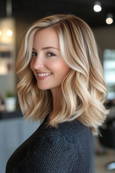 Fresh and Fabulous: 40 Best Medium Bob Hairstyles to Rock in 2024 💇‍♀️ Discover the trendiest looks that will keep you stylish all year long! #BobHairstyles #MediumBob #2024Hairstyles #HairInspo #ChicHair #HairTrends Auburn Bob Haircut, Auburn Bob, Blonde Balayage Bob, Kim Hair, Balayage Lob, Brown To Blonde Balayage, Line Bob Haircut, Medium Bob Haircut, Balayage Bob