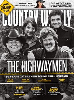 the highwaymen on the cover of country weekly magazine, march 11, 2013 photo provided by their band