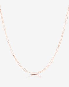 Small Link Chain Necklace – Ring Concierge Chic Rose Gold Chain Necklace With Delicate Chain, Chic Adjustable Rose Gold Chain Necklace, Elegant Rose Gold Double Chain Necklace, Minimalist Rose Gold Chain Link Necklace, Delicate Rose Gold Cable Chain Necklace, Rose Gold Paperclip Chain Necklace, Elegant Rose Gold Chain Necklace For Layering, Rose Gold Link Necklace With Paperclip Chain, Rose Gold Necklace With Paperclip Chain Link