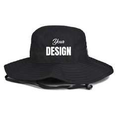 PRICES MAY VARY. 100% Polyester Made in the USA and Imported Toggle closure Hand Wash Only 100% polyester Unisex Unstructured Performance sweatband UPF 30 Ultra-violet protection Toggle adjuster on self-fabric chin strap Sewn eyelets Custom Stitching Logo texts Black Breathable Bucket Hat For Outdoor Activities, Black Breathable Wide Brim Bucket Hat, Black Wide Brim Breathable Bucket Hat, Black Brimmed Bucket Hat For Outdoor Activities, Black Wide Brim Sun Hat For Outdoor, Black Bucket Hat With Letter Print, Black Breathable Bucket Hat, Black Breathable Bucket Sun Hat, Breathable Black Bucket Sun Hat