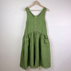 Notperfectlinen Volume Button Front Dress. Size Xs. Green And Black Gingham. Excellent Preowned Condition. Approximately 16” Bust Approximately 19.5” Waist Approximately 24” Hip Approximately 42.5” Length G1 Green Linen Dress For Daywear, V-neck Linen Dress With Buttons, Spring Linen Buttoned Dress, Summer Linen Button Dress, Summer Linen Dress With Buttons, Fitted Button-up Linen Dress, Sleeveless Linen Dress With Button Closure, Fitted Linen Dress With Buttons, Fitted Linen Dress With Button Closure