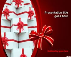 red and white gift boxes with bows powerpoint presentation templates, slide 20x20