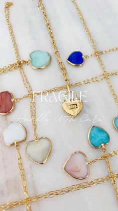 Glass heart necklace colorful valentine’s unique jewelry handmade jewelry Luxury Heart-shaped Necklace For Gift, Unique Heart-shaped Gold Jewelry, Unique Gold Heart-shaped Jewelry, Unique Gold Jewelry With Heart Charm, Unique Heart Charm Jewelry Gift, Personalized Gold Gemstone Necklaces, Personalized Gold Necklaces With Gemstone, Gold Gemstone Necklaces For Personalized Gifts, Gold Necklaces With Gemstone For Personalized Gifts