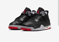 The Air Jordan 4 Retro GS ‘Bred Reimagined’ is a must-have for young sneaker enthusiasts! Featuring a sleek black leather upper, this updated version of the iconic Air Jordan 4 offers a modern twist on the classic design. With OG details like Cement Grey accents and Nike Air branding, this shoe also provides lightweight cushioning and a comfortable fit. Perfect for big kids who want to stand out and make a statement. Color: Black/Fire Red Cement Grey Noir/Gris ciment/Rouge Feu SKU: FQ8213 006 Re Sporty Air Jordan 4 With Abzorb Midsole, Urban Air Jordan 4 With Boost Midsole For Streetwear, Air Jordan 4 Leather Sports Shoes With Rubber Sole, Air Jordan 4 Leather With Rubber Sole For Sports, Sporty Air Jordan 4 For Streetwear With Rubber Sole, Sporty Air Jordan 4 With Rubber Sole For Streetwear, Black Basketball Shoes With Contrast Sole For Streetwear, Air Jordan 4 Sporty Shoes With Contrast Sole, Sporty Air Jordan 4 Low-top With Abzorb Midsole