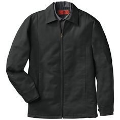 Ignore the weather and focus on the job at hand in this jacket designed to keep you warm while allowing you comfortable mobility. Its modern length falls at the hip and is enhanced by waistband tabs that ensure a fit as snug or loose as you want. A quilted lining adds warmth and comfort for construction, maintenance, transportation workers, and other industries. Panel Jacket, Red Kap, Shipt Shopper, Black Quilt, Jacket Design, Black Media, Hip Length, Online Purchase, Fabric Care