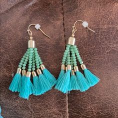 Beautiful Boutique Store Earrings! Perfect For The Spring/Summer Or At The Beach. They Are Brand New, Never Been Worn. Tassels Are In Place. They Are So Fun, I Don’t Have My Ears Pierced So They Need A Good Home! Blue Beaded Earrings For Beach In Summer, Blue Beaded Earrings For Beach And Summer, Turquoise Earrings For Vacation In Summer, Summer Blue Jewelry With Dangling Beads, Trendy Beaded Earrings With Dangling Beads For Summer, Trendy Summer Beaded Earrings With Dangling Beads, Trendy Dangling Beaded Earrings For Summer, Trendy Blue Beaded Earrings For Summer, Elegant Beaded Earrings For Beach In Summer