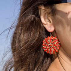 Beautiful one-of-a-kind earrings for the summer! These earrings are hand crocheted with gold filled wire and red coral beads. Earrings are 2 inches long. You might also like: https://www.etsy.com/listing/288533313/black-spinel-earrings-wire-crochet?ref=shop_home_active_2 or: https://www.etsy.com/listing/192923601/turquoise-earrings-wire-crochet-earrings?ref=shop_home_active_22 More coral designs: https://www.etsy.com/listing/587036879/italian-red-coral-and-pave-diamonds?ga_search_query=coral&amp Handmade Cluster Earrings As Gift, Nickel-free Red Earrings For The Beach, Handmade Coral Jewelry For Party, Traditional Orange Jewelry For Summer, Traditional Orange Summer Jewelry, Handmade Coral Earrings For Summer, Coral Beaded Earrings For Gifts, Red Beaded Earrings For Summer Festival, Coral Earrings For Gift