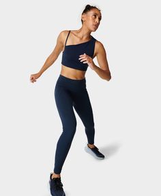 Our multi-sport gym leggings designed for every workout. Stretchy fabric with flattering seams to sculpt the bum. Sweat-wicking, quick-drying and breathable. Side pocket and back zip pocket. Internal adjustable drawcord. Inseam length size S: 68cm / 27". Model wears size S and is 178cm/5'10" tall. Style Code: SB5400Colour: Navy Blue Sporty Compressive Leggings For Training, Sporty Compressive Training Leggings, Compressive Athleisure Tights For Training, Squat Proof Elastane Tights For Athleisure, Squat Proof Athleisure Elastane Tights, Squat Proof Athleisure Tights, Sporty Go-dry Tights For Training, Squat Proof Elastane Workout Tights, Squat Proof Workout Tights