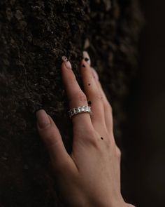 Get your sparkle on with the Rêvasser Ring—a diamond eternity ring to make all your friends say “ooh-la-la”! Strut about town in that subtle-but-glamorous way you do, and bask in the compliments this dazzling piece of jewelry will bring you. Rêvasser Ring means Daydream in French. This dreamy stackable ring is prefect to add to your collection. Cubic Zirconia 4x6mm set in silver. Promise Jewelry With Diamond Accents And Asscher Cut, Promise Jewelry With Asscher Cut Diamond Accents, Diamond Jewelry For Promise With Emerald Cut, Asscher Cut Jewelry With Diamond Accents For Promise, Promise Ring With Asscher Cut Diamond Accents, Emerald Cut Diamond Promise Jewelry, Cubic Zirconia Emerald Cut Half Eternity Ring, Emerald Cut Cubic Zirconia Half Eternity Ring, Promise Baguette Cut Diamond Jewelry