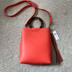 Nwt Crossbody Bag. Coral Color With Turtle Handles. Very Cute! Spring Crossbody Hobo Bag With Detachable Strap, Spring Crossbody Bag With Detachable Strap, Spring Crossbody Hobo Bag With Detachable Handle, Spring Crossbody Hobo Bag With Adjustable Strap, Spring Hobo Bag With Removable Pouch In Crossbody Style, Spring Crossbody Hobo Bag With Removable Pouch, Spring Crossbody Hobo Bag For On-the-go, Hobo Bag With Removable Pouch For Spring, Spring Shopping Hobo Crossbody Bag