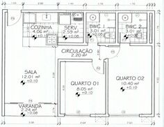 the floor plan for an apartment with three bedroom and two bathrooms, including one bathroom