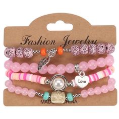 Nwt! (Pink) Colorful Stackable Beaded Bracelet Set Boho Style Hand Jewelry. Casual Pink Friendship Bracelets With Colorful Beads, Casual Pink Round Bead Bracelets, Casual Pink Round Beaded Bracelets, Casual Pink Adjustable Stretch Bracelet, Casual Pink Friendship Bracelets With Heart Beads, Trendy Pink Beaded Bracelets With Heart Beads, Trendy Pink Bracelets With Heart Beads, Casual Pink Beaded Bracelets With Colorful Beads, Casual Pink Stretch Bracelet With Round Beads