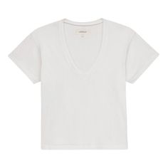 DÉtails : V neck, Short sleeves. Taille et coupe : Straight cut. Composition : Cotton : 100%. Fabrication : United States. Great T Shirts, T-shirt Polos, Straight Cut, V Neck T Shirt, Polo Shirt, Womens Shirts, Short Sleeves, Composition, T-shirt