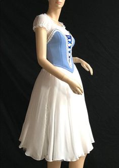 Ballet Dress - Professional Ballet dress.  This ballet dress can be used for ballet “Giselle”.  The bodice is made of velvet with semi-stretch fabric lining. decorated with ribbons & white trim. The skirt is made of two layers white chiffon. The bodice has two rows of hooks for comfortable adjustment. This is a custom made order. It will take 2-3 weeks to complete.  We will need your body measurements in order to get started.  Please see photos for how to correctly measure each part of the d White Ballet Style Party Dress, White Corset Dress With Fitted Bodice For Costume Party, Fitted White Corset Dress With Attached Cancan, White Fitted Balletcore Dress, Fitted White Dress With Attached Cancan, Fitted Balletcore Dress For Dance, Balletcore Fitted Dress For Dance, White Corset Dress With Boned Bodice For Costume, Fitted White Dress For Costume