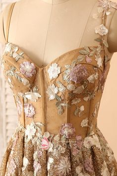 Party Corset Dress With Floral Embroidery, Corset Embroidery, Glitter Formal Dress, Glitter Corset, Embroidery Unique, Gold Corset, Glitter Prom Dress, Gold Ombre, A Line Prom Dress