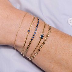 Blue And Gold Bracelets, Gold Bracelets Stacked, Blue Sapphire Bracelet, Blue Sapphire Pendant, Curb Chain Bracelet, Gold Bracelet Set, Blue Sapphire Gemstone, Sapphire Pendant, Sapphire Bracelet